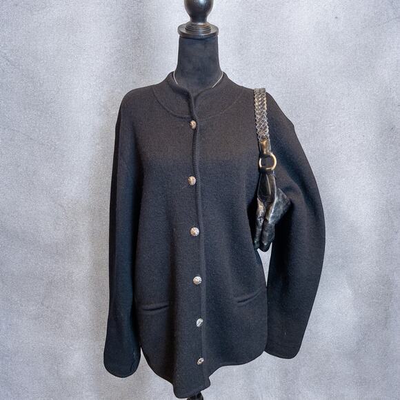 Vintage 80s/90s Talbots 100% Wool Austrian Button Cardigan Jacket XL - Picture 3 of 9